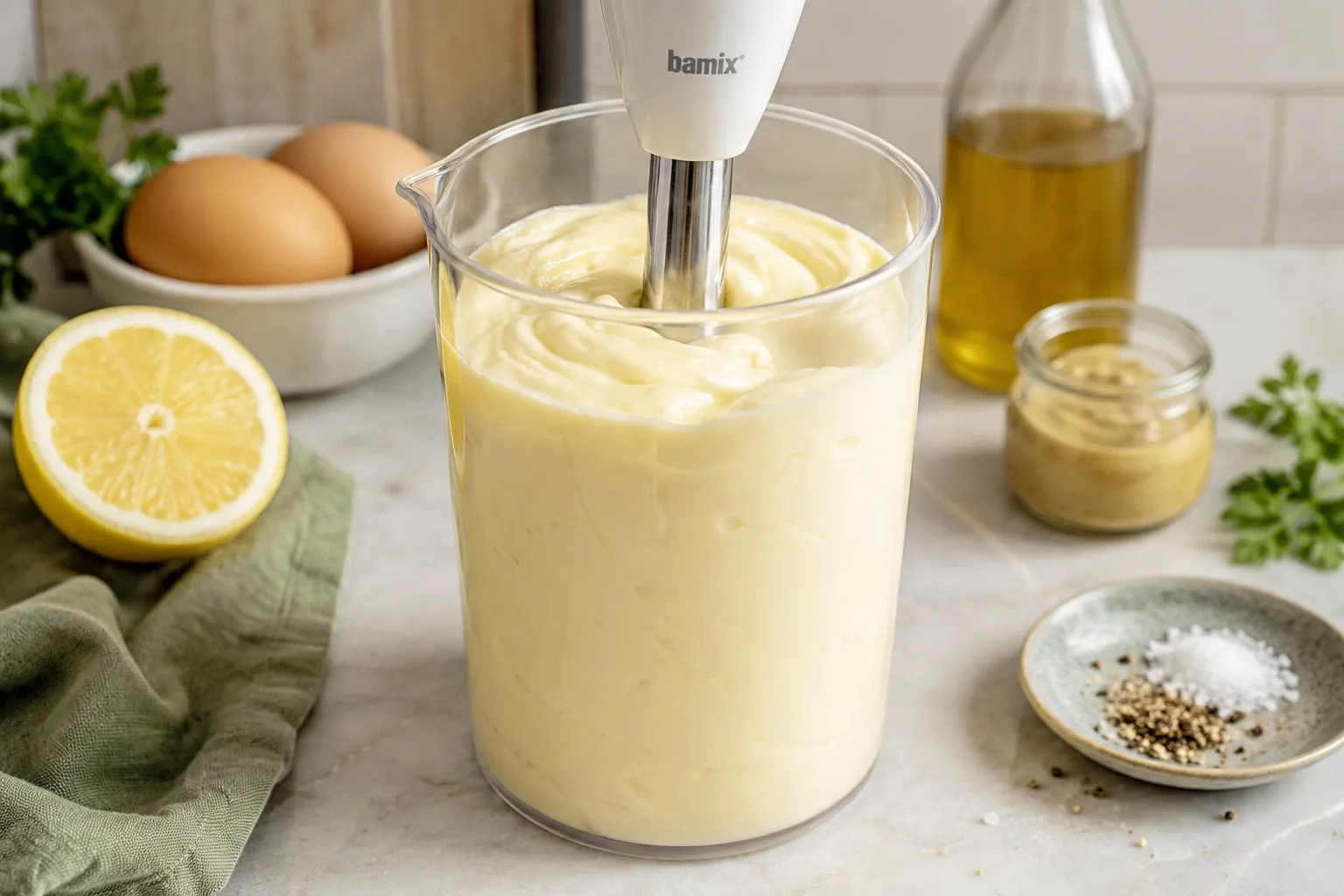 Super Creamy Homemade Mayonnaise with a Stick Blender in 2 Minutes