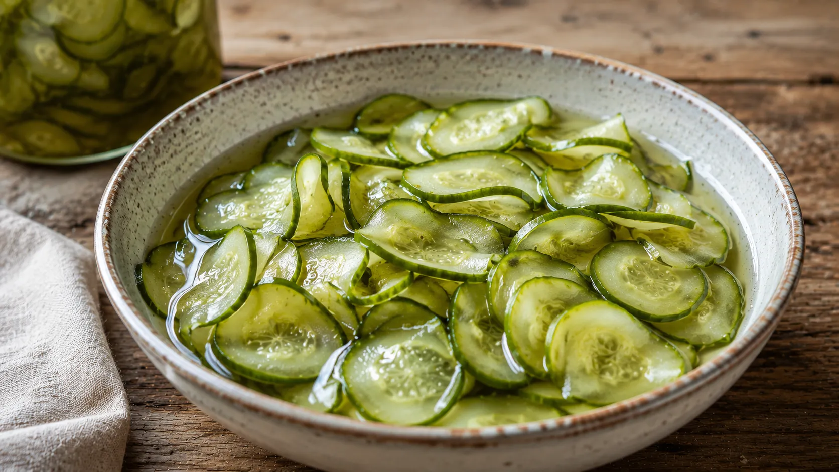 Japanese Sweet and Sour Pickled Cucumber with Rice Vinegar