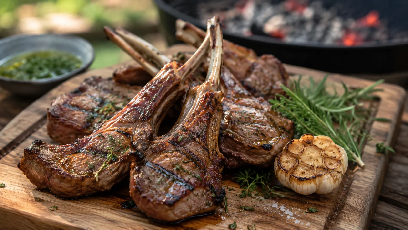 Garlic Rosemary Lamb Chops with Lemon and Olive Oil Marinade