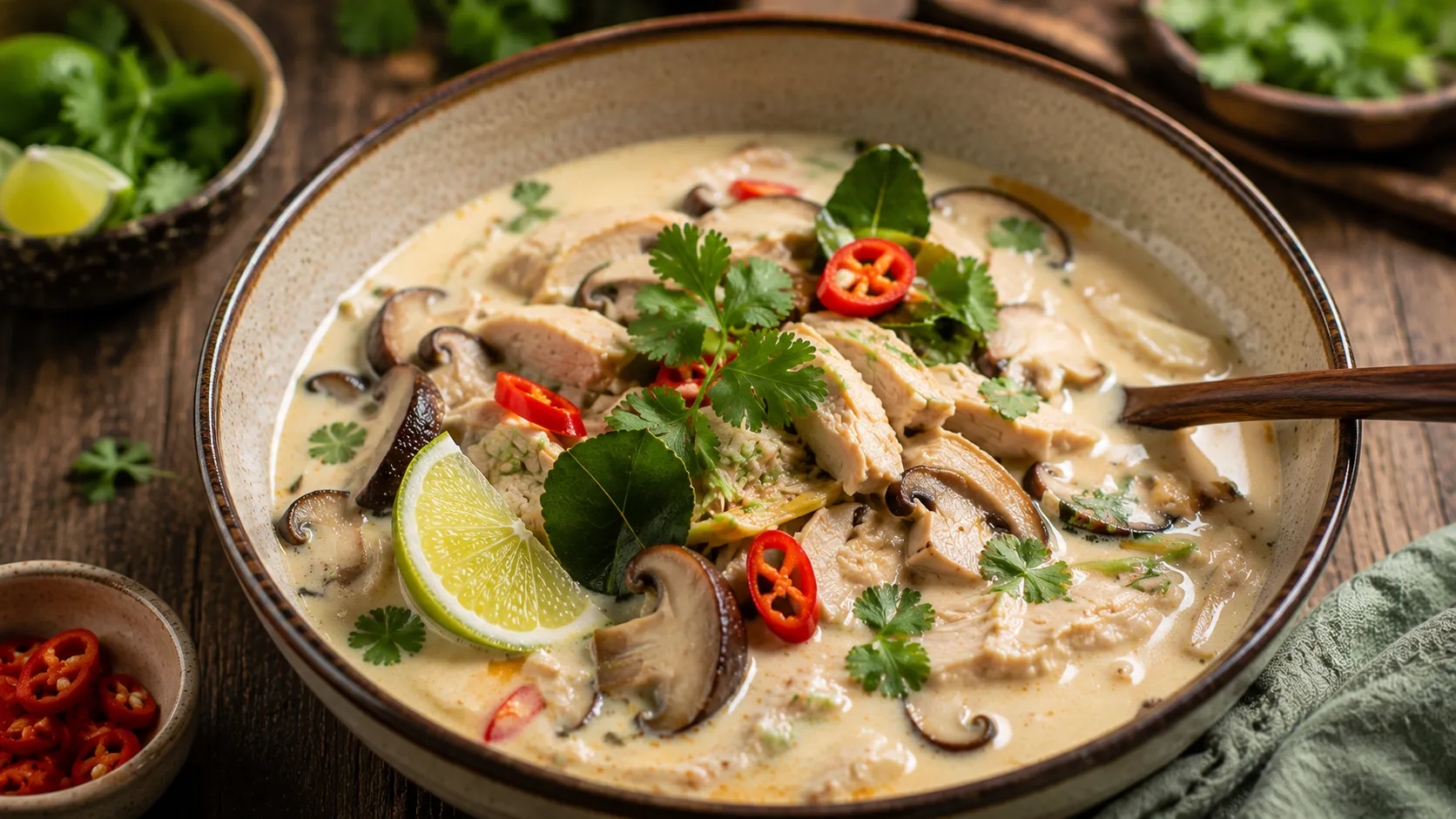 Fragrant Tom Kha Kai with Chicken, Coconut and Lime