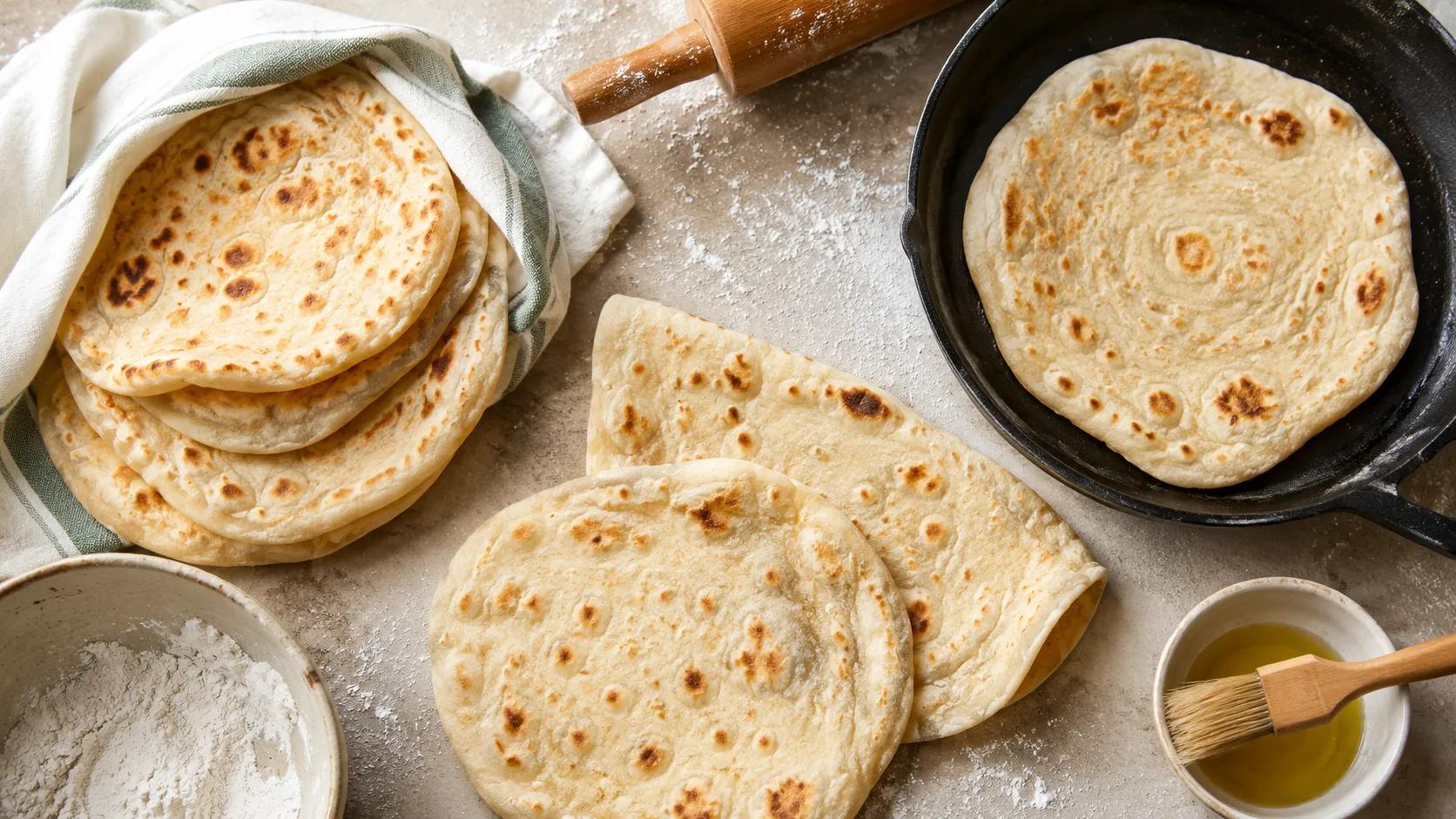 Easy Greek Gyro Flatbreads for Soft Wraps