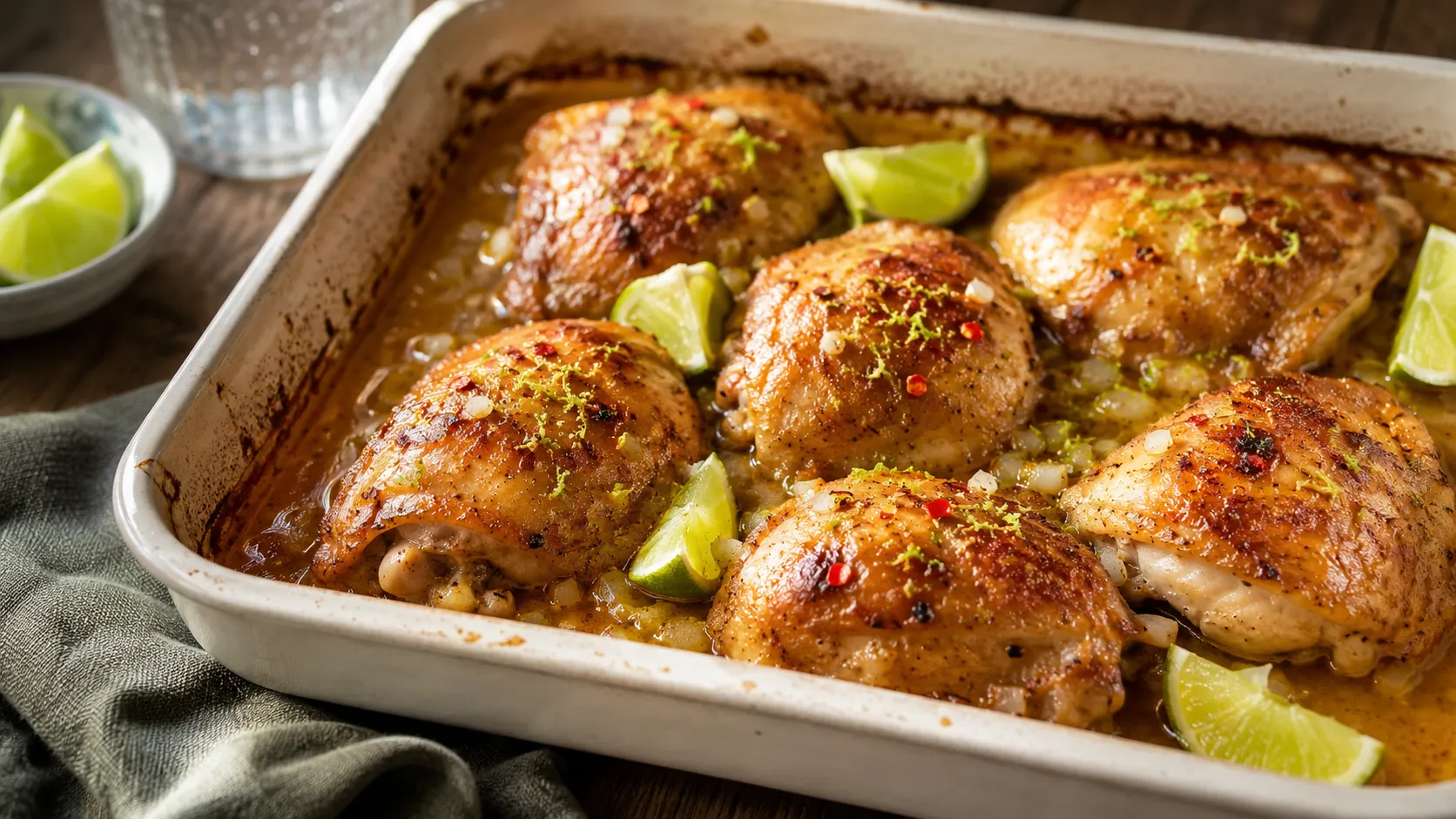 Easy Baked Honey Lime Chicken Thighs with Sticky Sweet Citrus Glaze