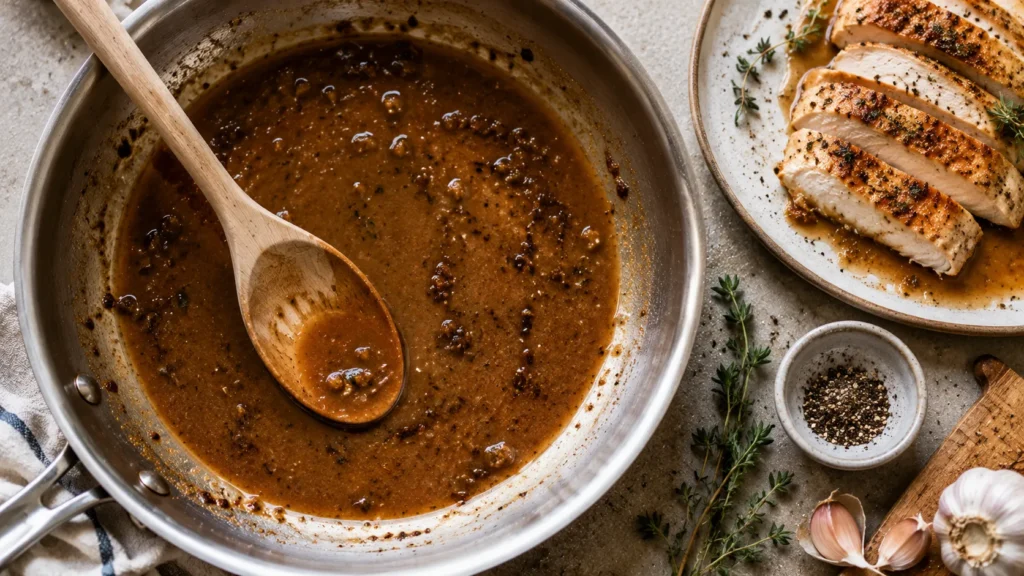 Quick Pan Sauce with Stock & Cold Butter