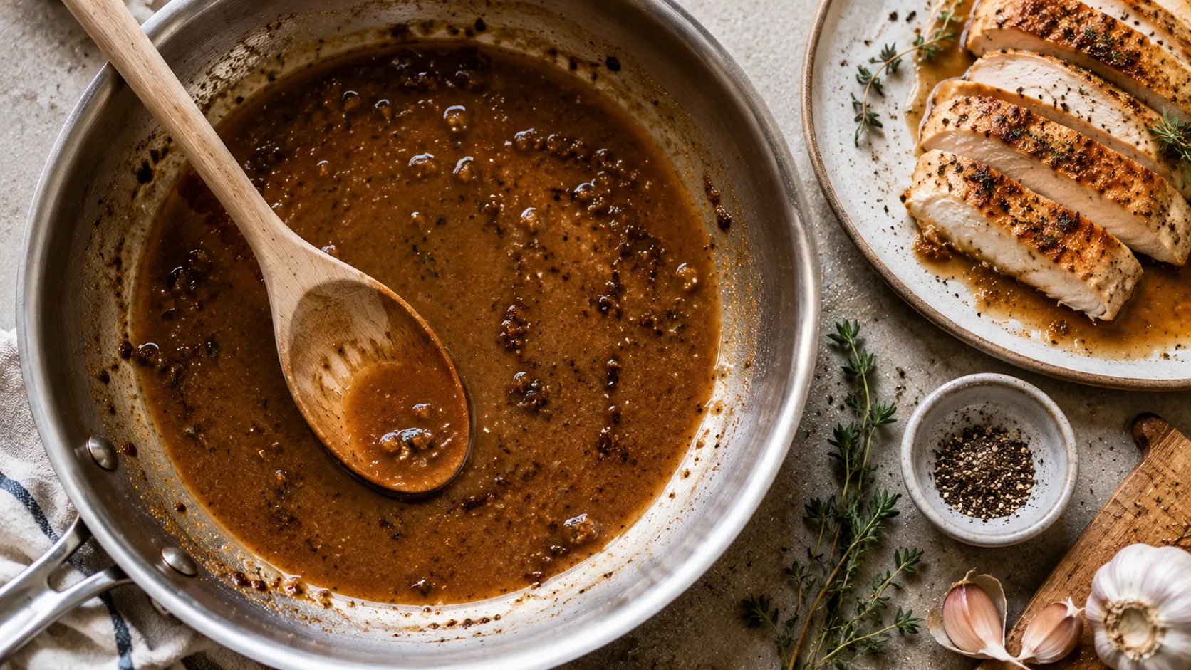 Quick Pan Sauce with Stock & Cold Butter