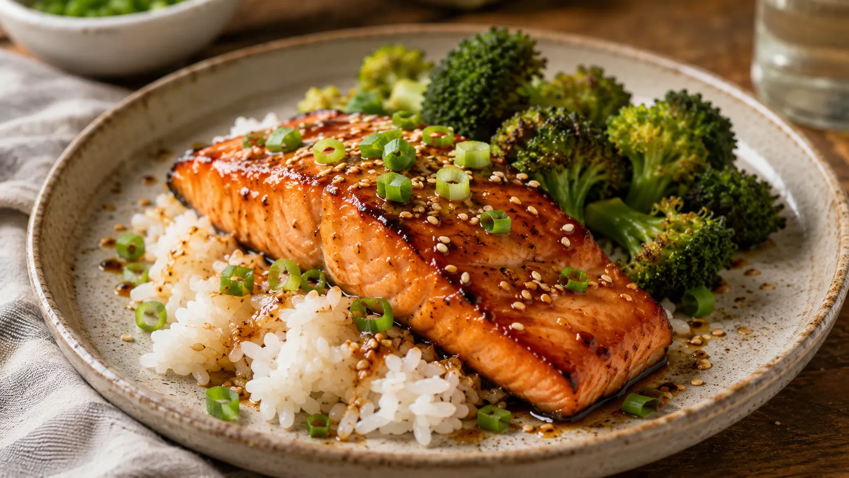 Easy Air Fryer Miso Salmon with Soy, Ginger & Sesame Glaze