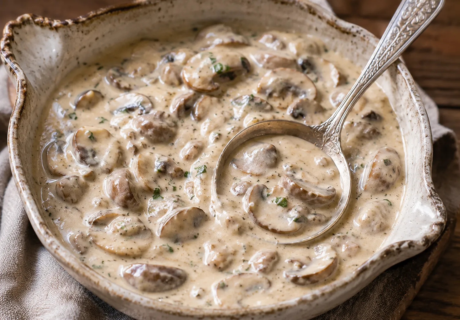 Creamy Mushroom Sauce with White Wine & Dijon