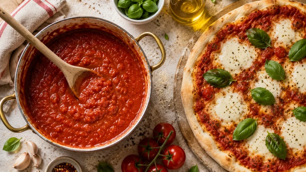Simple Tomato Sauce with Garlic & Basil