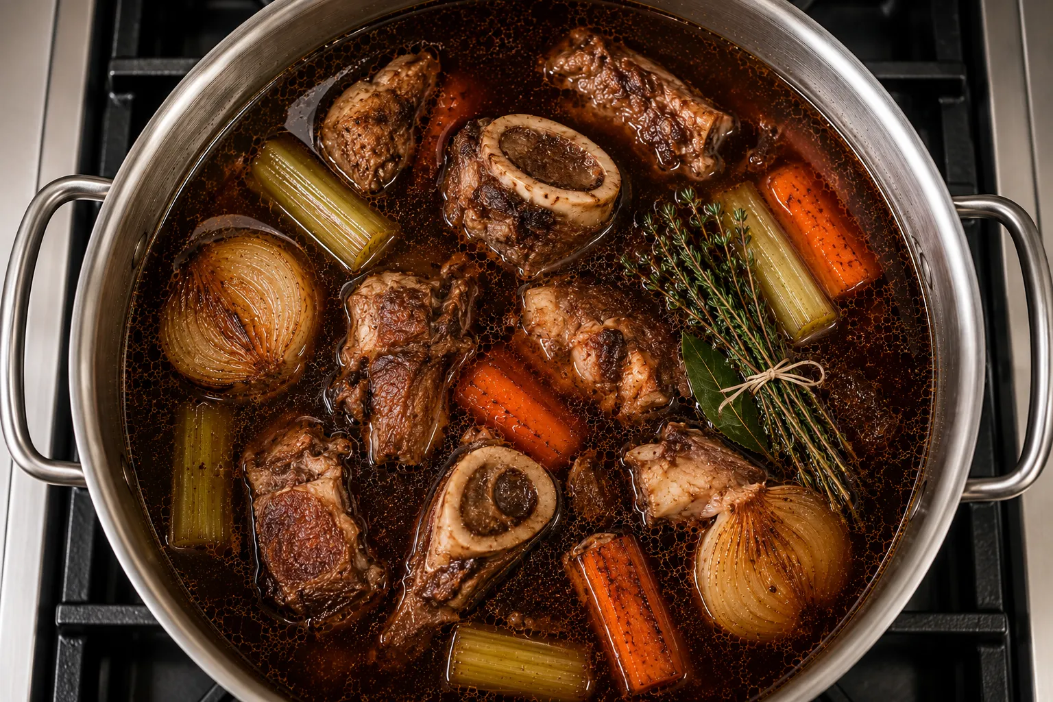 Brown Veal Stock Escoffier style (Fonds ou Jus de Veau Brun)